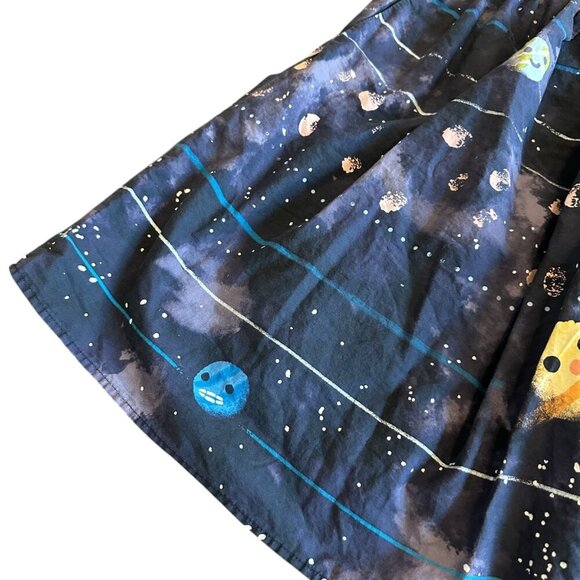 Modcloth 100% Cotton Space Universe Planet Skirt A-Line Full Size Medium - Picture 3 of 12